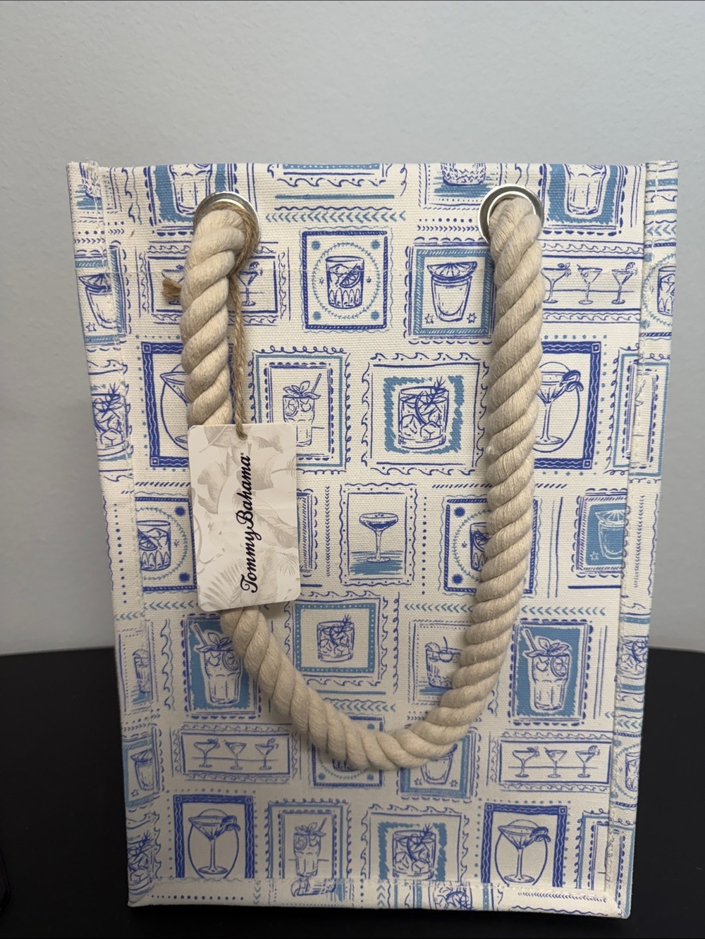 Tommy Bahama | Reusable Canvas Wine Bag ~ Holds 4 Bottles 🍷♻️